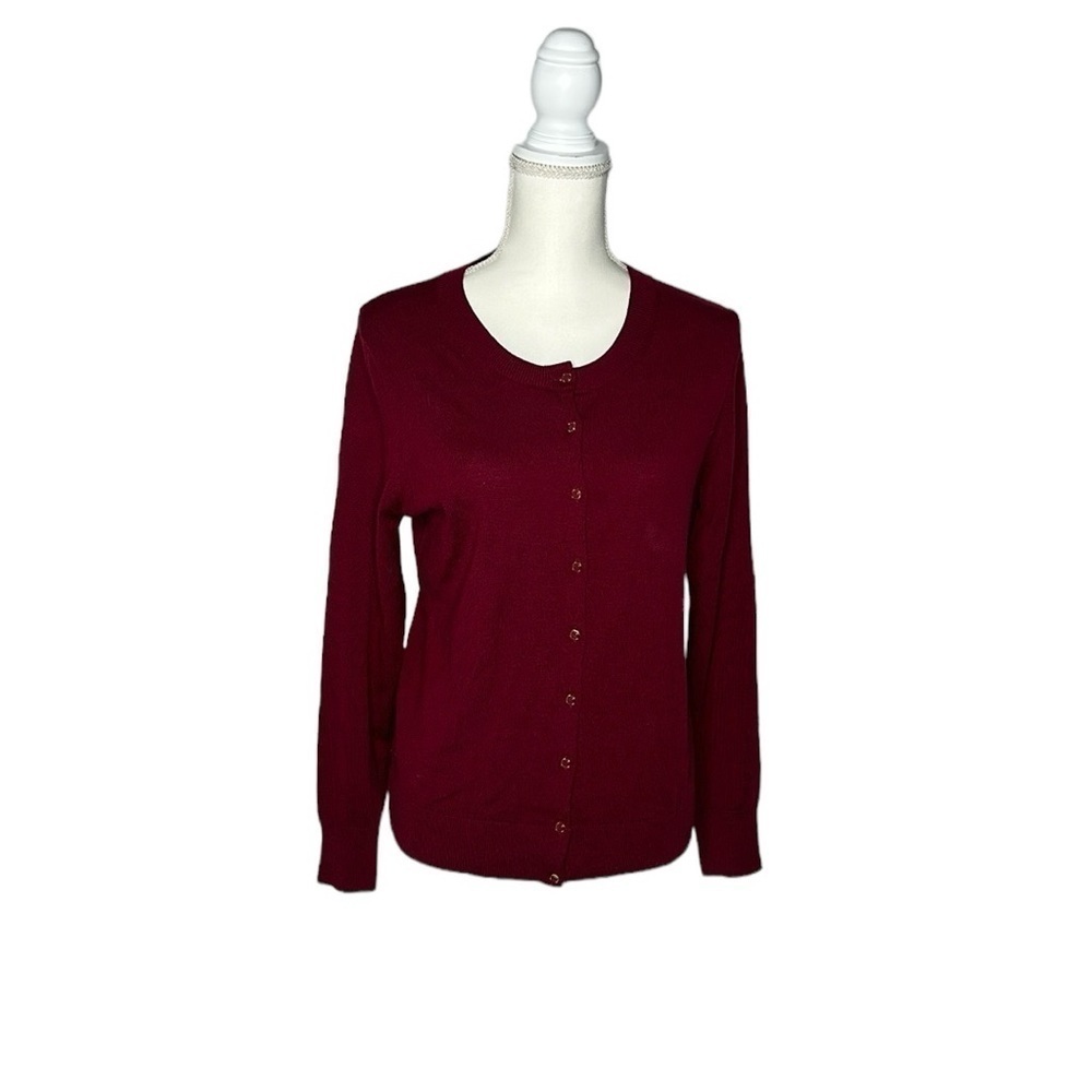 Banana republic 100% merino wool burgundy/red cardigan Size M